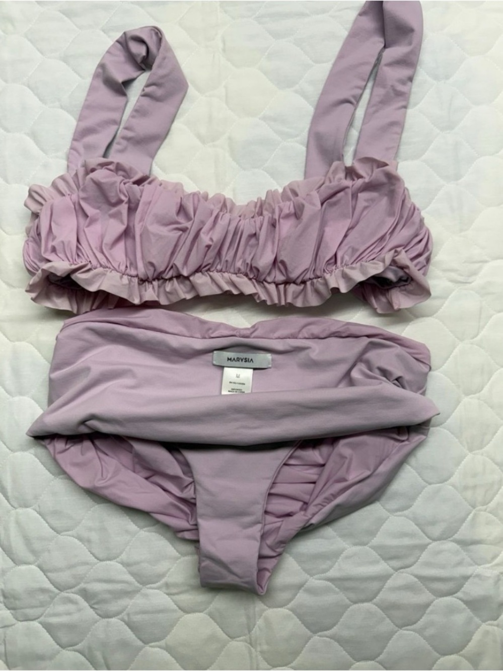 Marysia Ruched Ruffle Bikini - Lilac - Picture 6 of 6